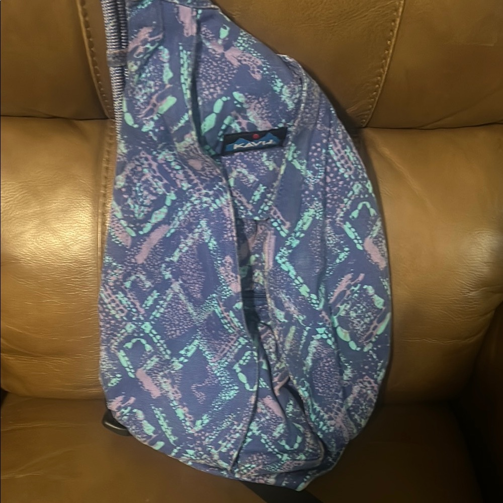 Kavu Blue and Green Patterned Sling Bag